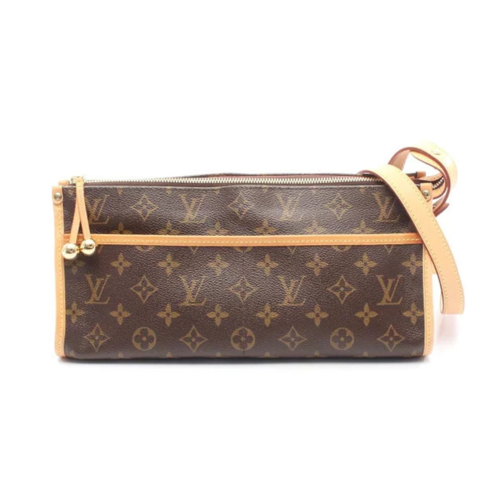 Louis Vuitton Popincourt Long Shoulder Bag Canvas Leather Monogram Brown